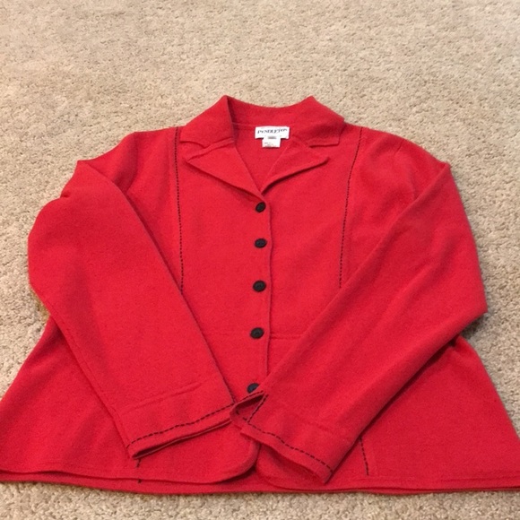 Pendleton large red front button cotton blend cardigan sweater. - Picture 9 of 9